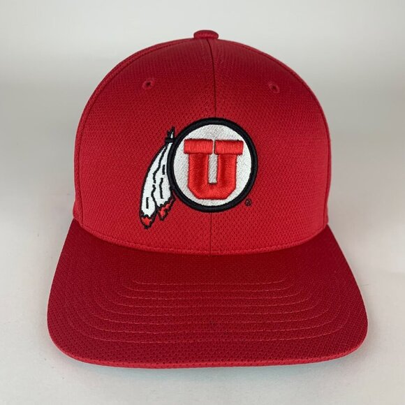 Utah Utes NCAA Red Top of the World Stretch Fitted Hat Mens M/L OSFM - Picture 2 of 6